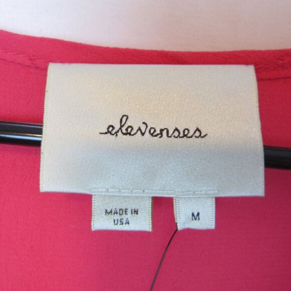 New Anthropologie Elevenses Pink Romper Medium Lace V-Neck Long Sleeves - Picture 5 of 7